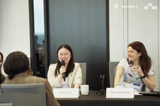 Helen Zhao speaking at Women X