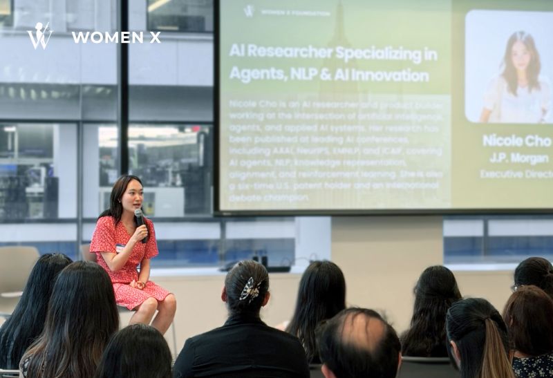 Nicole C. speaking at Women X New York
