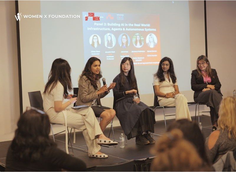 Anushri Dixit speaking on Panel II at Women X